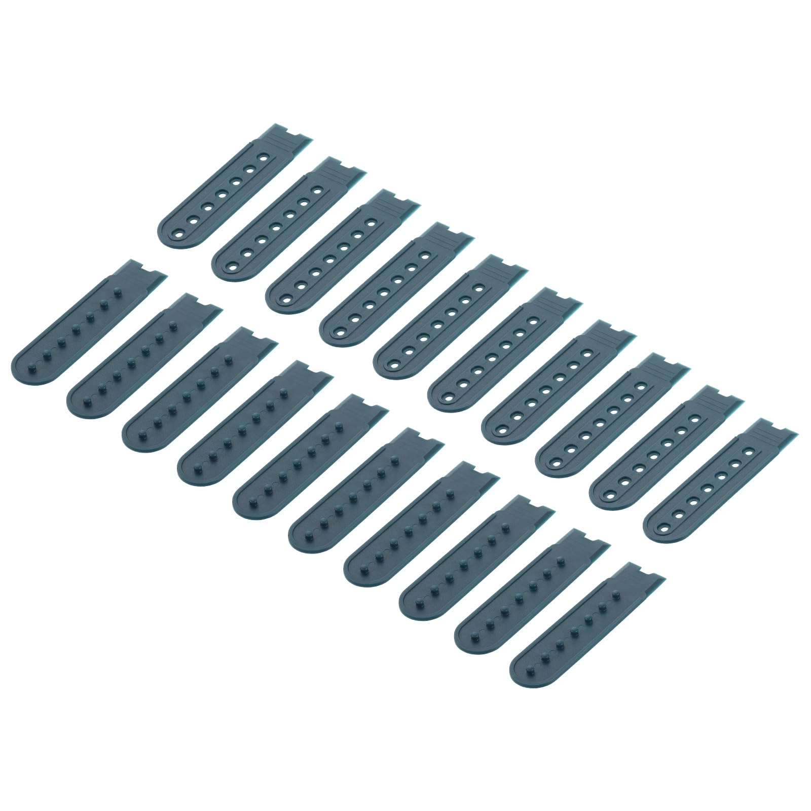 sourcing map 12 Pairs Snapback Strap Cover, 7 Holes Plastic Adjustable Hat Snap Buckle Replacement for Caps Repairing (Blue-Green)