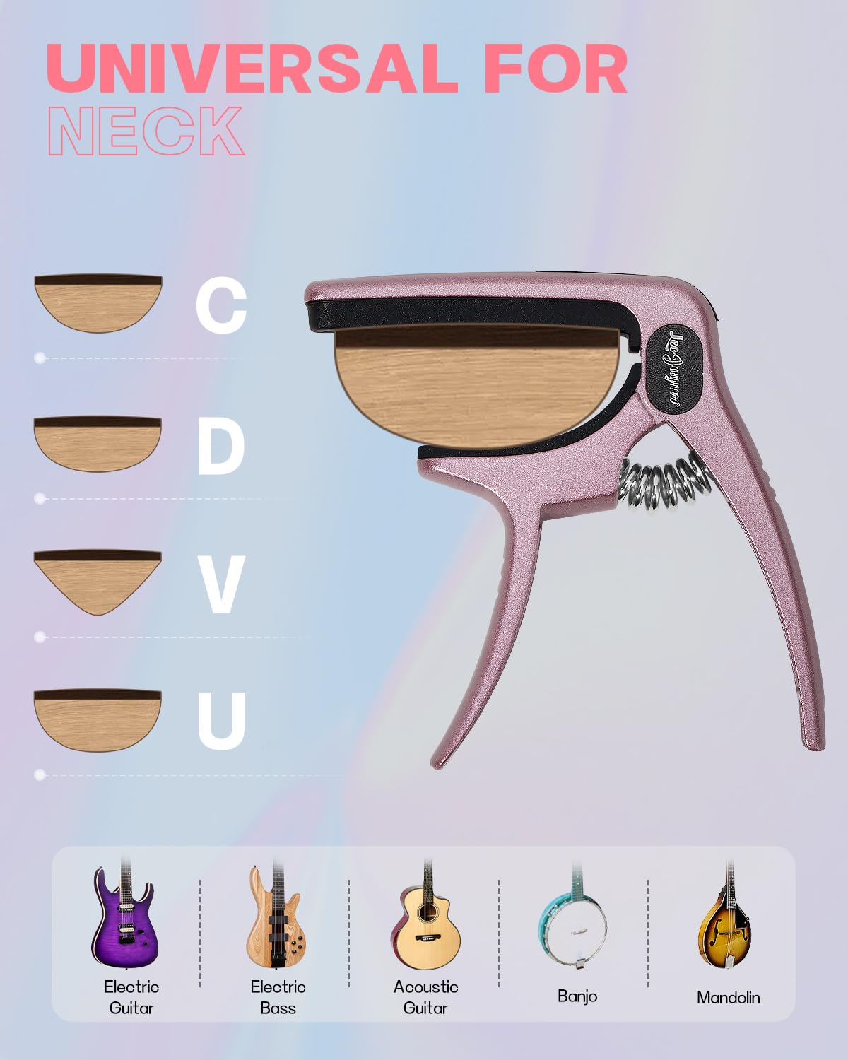Leo Jaymz Heavy Duty Guitar Capo for Acoustic/Electric Guitars, Guitar Clip made of Zinc Alloy Metal - Image 4