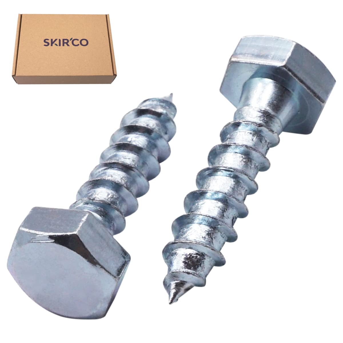 SKIR'CO (70 szt.) DIN 571 śruby do drewna z łbem sześciokątnym z łbem sześciokątnym M10 x 40 mm, śruby śrubowe, śruba sześciokątna, śruby opóźniające