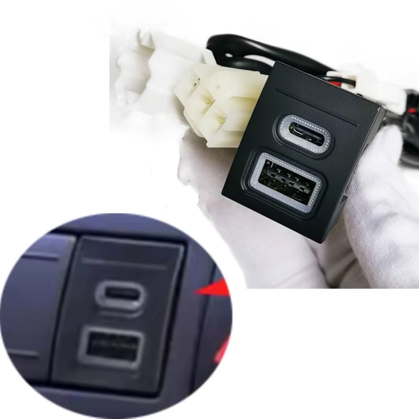 Porta USB Center Compatibile Con Per Polo 2004-2011 12V 24V Telefono Per Auto Presa Ricarica Doppia QC3.0 Porta Ricarica Di Tipo C PD Presa USB
