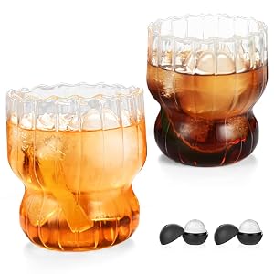 Wave Shape Wine Glasses 2 Pack 9 Oz Origami Style Glass Cup Ribbed Glass Cups Vintage Drinking Glassware