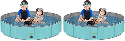 Miniatura 6 de Kundu Redondo (63 pulgadas de diámetro x 12 pulgadas de profundidad) de PVC resistente para mascotas y niños, piscina o bañera, portátil y plegable,
