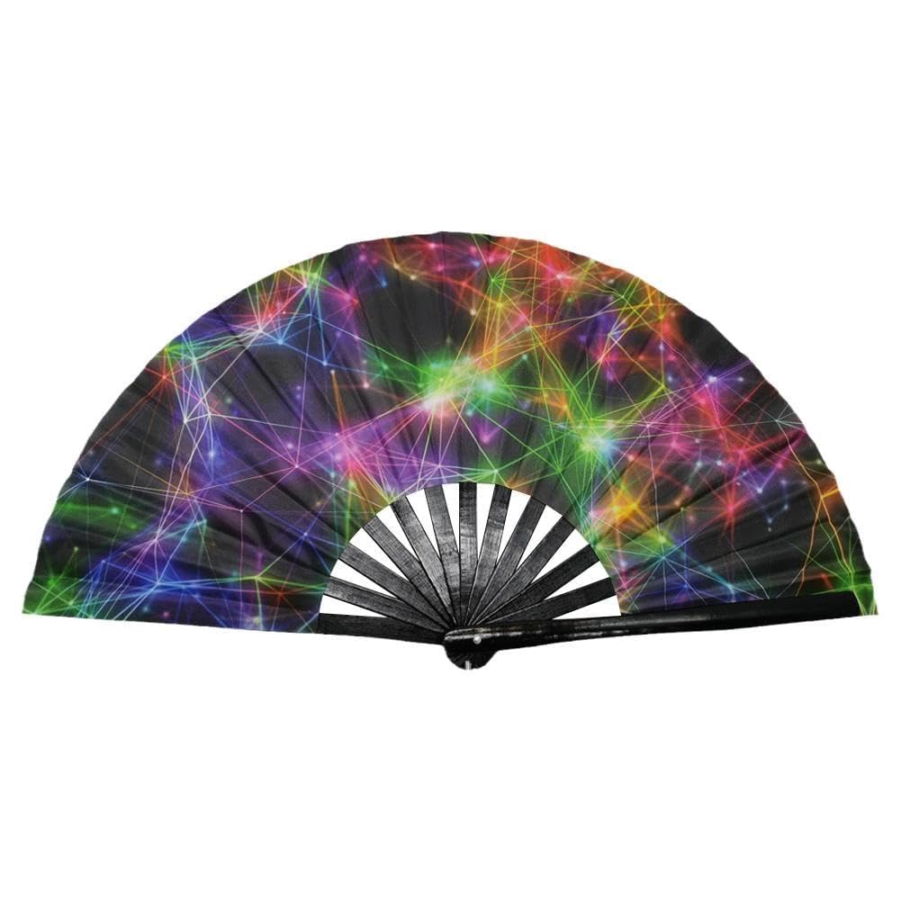 Ventaglio Olografico Pieghevole | Per Festival E Danza | Design Iridescente | 68 Cm - Foto 10