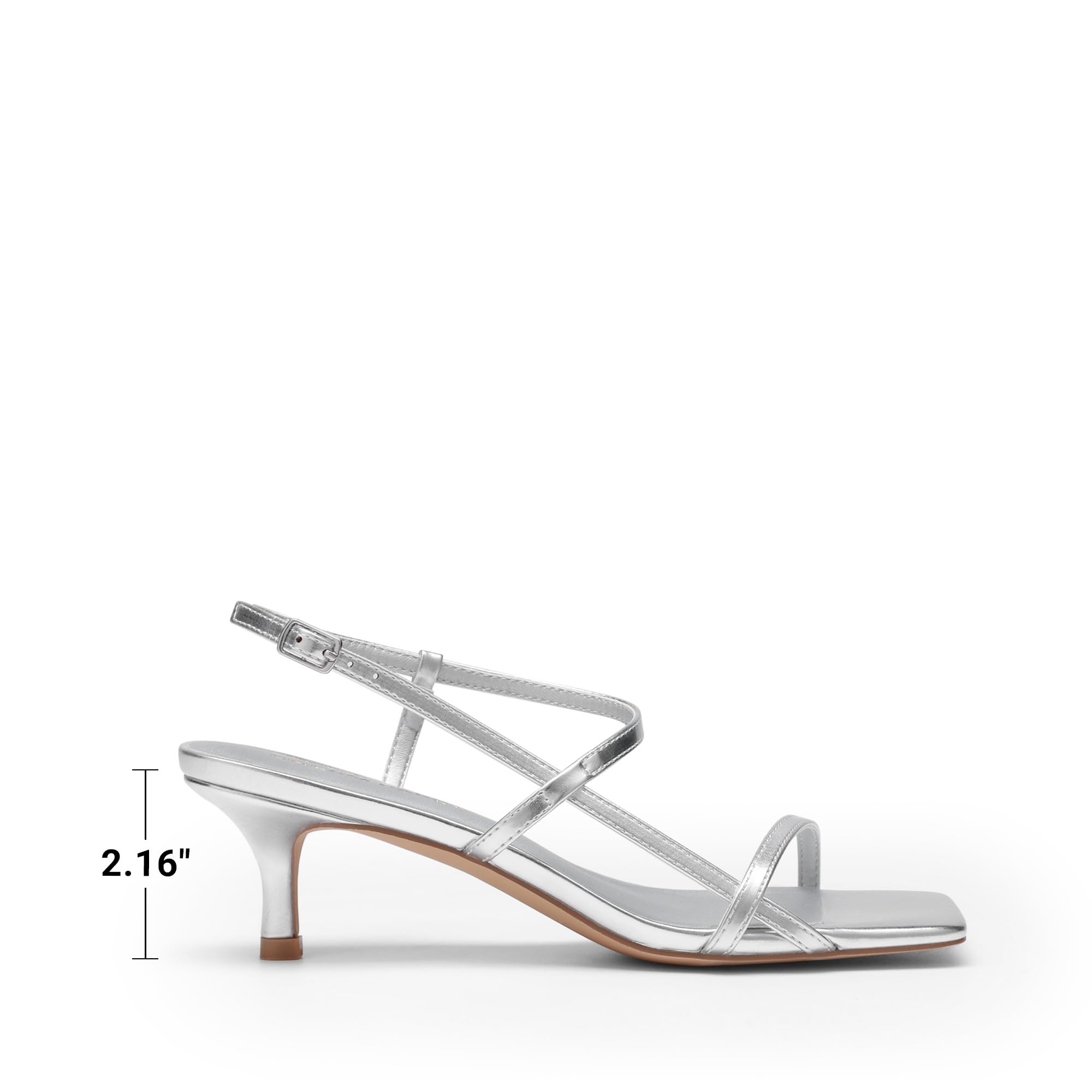 DREAM PAIRS Damskie niskie obcasy kociąt kwadratowe otwarte palce pasek na kostkę impreza ślub eleganckie 2,16 cala 2026SS sandały buty z cichą czapką na pięcie
