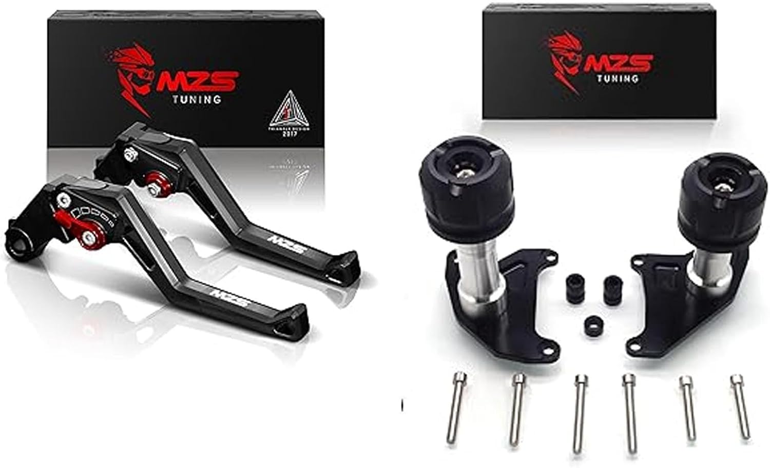 MZS Motorcycle Clutch Brake Levers + Motorcycle Frame Sliders Compatible with GROM MSX125 2014-2020
