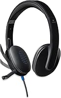 Vista 2 de Logitech H540 - Auriculares HD para computadora, sobre la cabeza, color negro (981-000510)