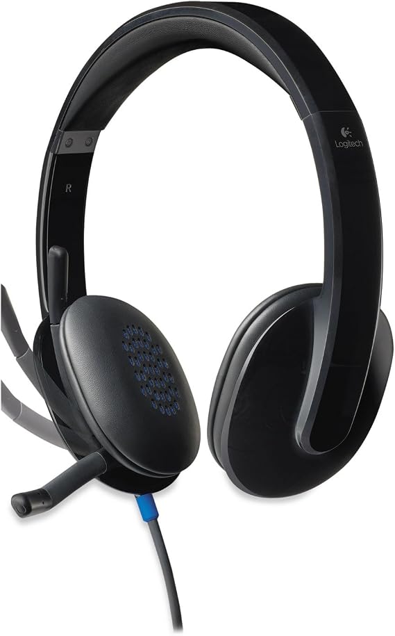 Logitech H540 Computer HD Headset, Over-the-Head, Black (981-000510)