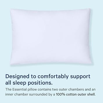 Casper Original Pillow for Sleeping, King, White, Two Pack & Essential Pillow for Sleeping, Standard, White, Two Pack