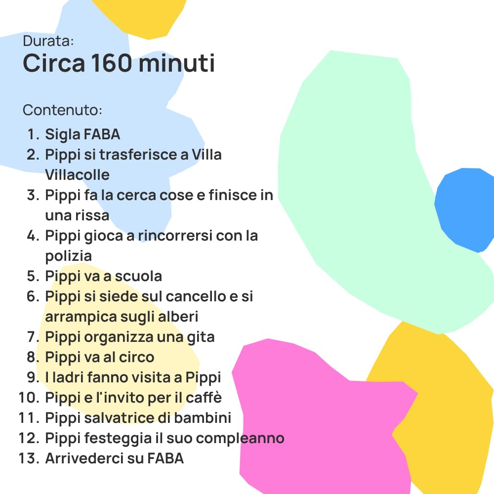 FABA Disco Sonoro - Pippi Calzelunghe – Storie e fiabe sonore per bambini e bambine 5-10 anni - Ascoltabile con il Raccontastorie e FABA+, gioco educativo versione italiana
