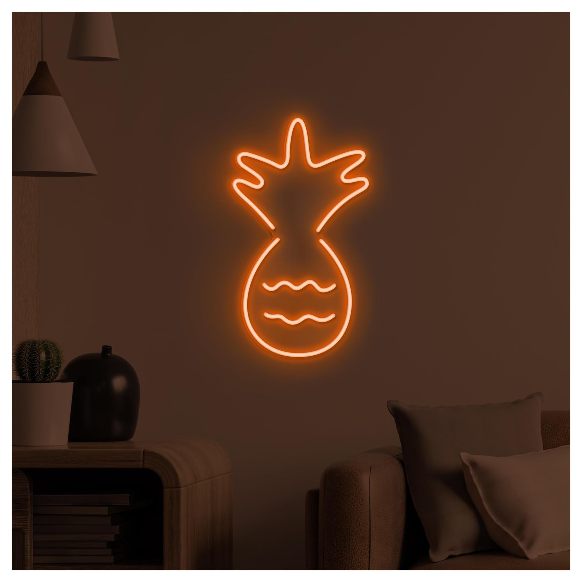 RONGCH Hanging Art Signs Pineapple Neon Sign Beach House Bar Cafe Wall Decor and Party Drink Art Room Bedroom Game Pet Store Birthday 40cm(Style E)