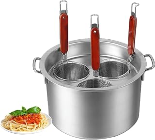 Pasta Kitchen Inserts - Stainless Steel Pots with Homemade Paste Stowage Basket - Essential Tool for Cooking Pasta and Noodles in Home or Restaurant Kitchens