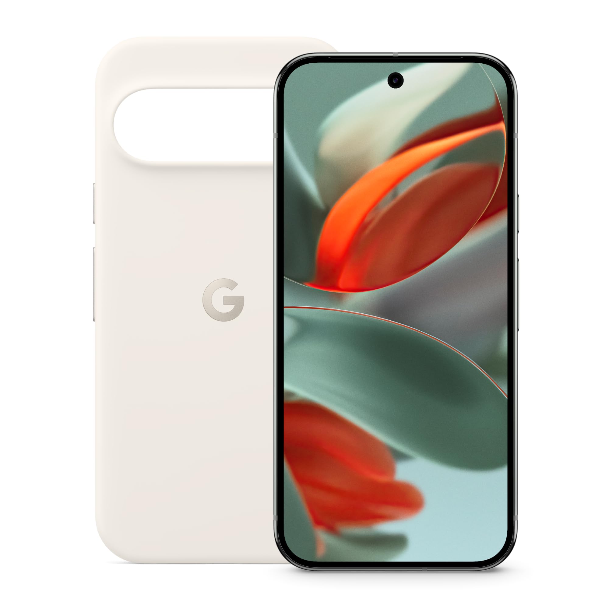 Google Pixel 9 Pro - Unlocked Android Smartphone with Gemini, Triple Rear Camera System, 6.3" Super Actua Display - Hazel, 256GB + Pixel 9 & Pixel 9 Pro Case - Porcelain