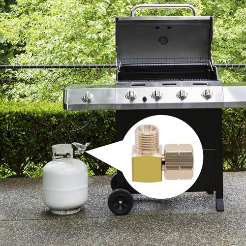 WYYFXY® 2 Stück Gas Verbindungswinkel 1/4\ Links 90 Grad Eckverbinder Messing Winkel Gasschlauch Schnellkupplung Gas Adapter für Camping Wohnmobile Caravan Gasflaschen Anschluß
