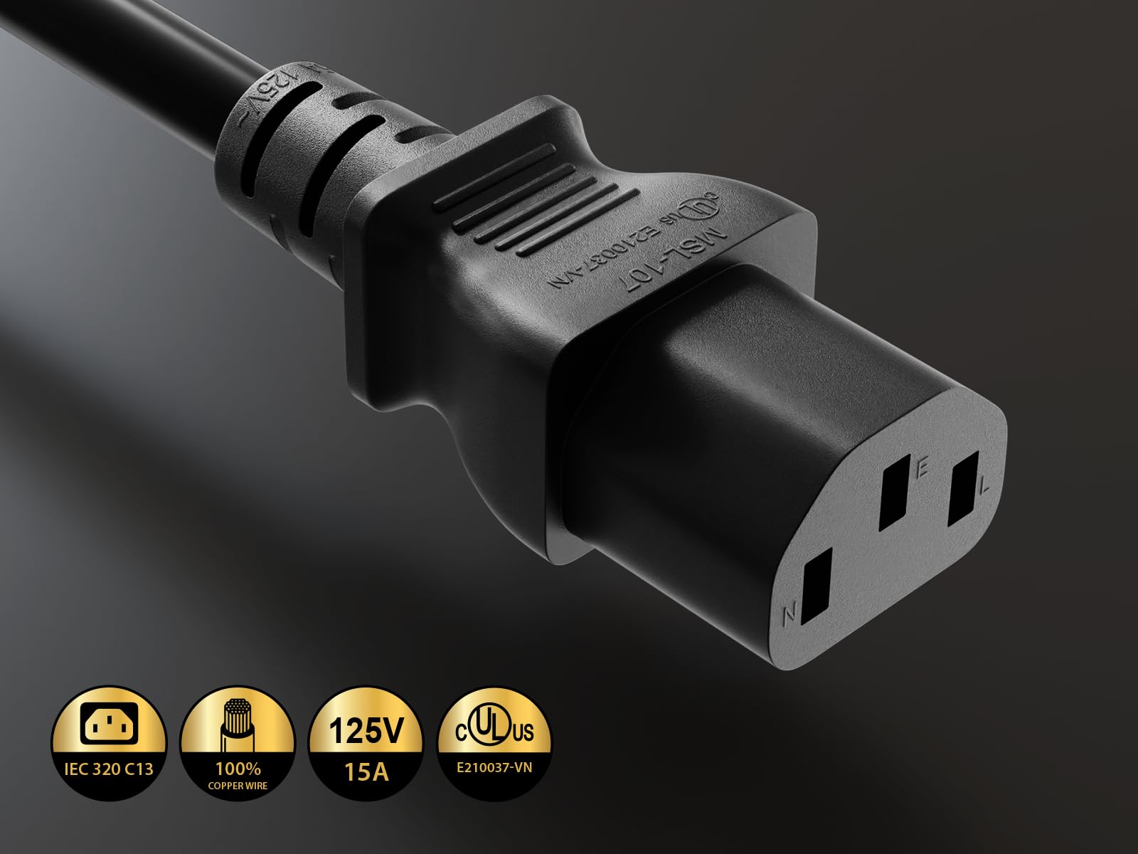 Amazon | Cable Leader 高耐久電源コード NEMA 6-15P - IEC 320 C13