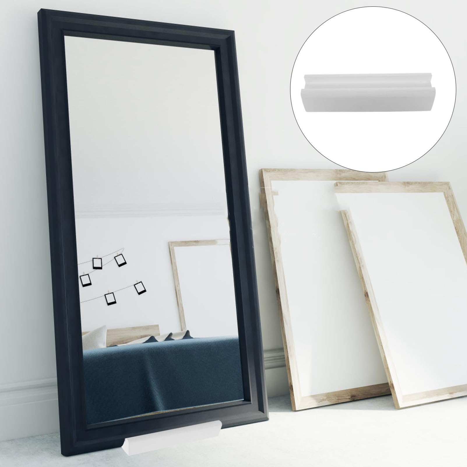 Bois Support pour Miroir Plein Pied Antidérapant pour Salon Bureau Chambre