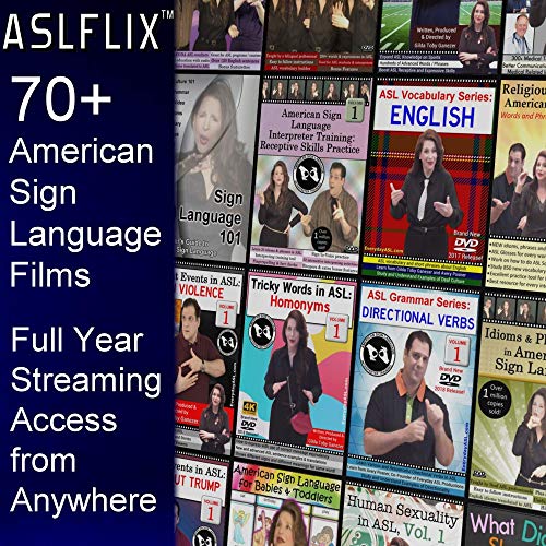 70+ American Sign Language Videos Online / Streaming - Full Year Access with ASLFLIX - New for 2020