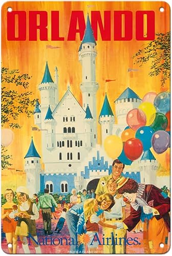 Pacifica Island Art Orlando  Florida, USA  Walt Disney World Resort  National Airlines  Póster vintage de viaje de aerolínea por Bill Simon c.1970s