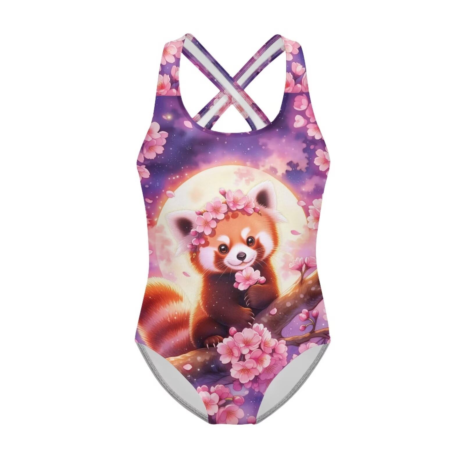 Girls Swimsuit Criss Cross Back 1-Piece Summer Beach Swiwmear