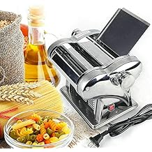 110V Electric Pasta Machine Automatic Noodles Dumpling Dough Skin Maker Two-knife Pressing Stainless Steel Producing High Yield Homemade Commercial Spaghetti Fettuccini Lasagna