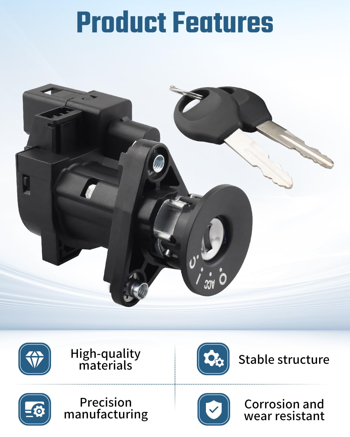 Ignition Switch Lock Cylinder Assembly with 2 Keys Fit for Chevrolet Malibu 2004-2012, for Saturn Aura 2007-2009, for Pontiac G6 2005-2010 – Replaces 15142952 – Requires Manual Key Programming