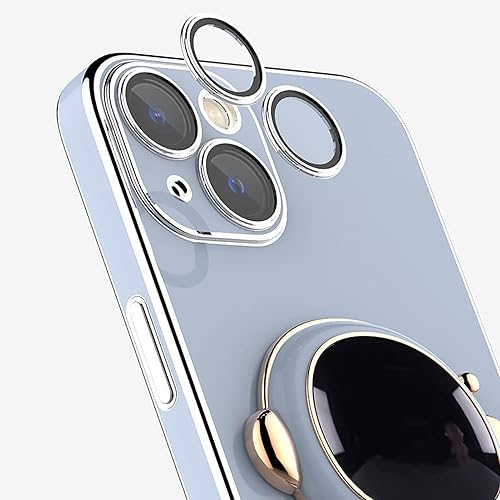 Miniatura 2 de COOWEEK Funda de soporte oculto de astronauta chapado en 6D para iPhone 13 Pro Max bonita funda de teléfono con cubierta protectora de lente de