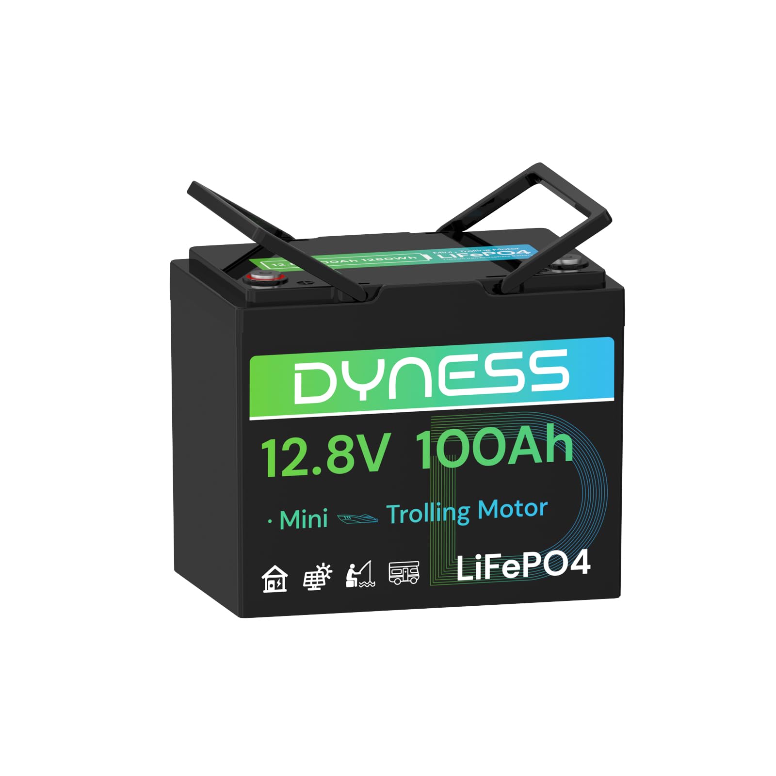 Dyness 12V 100Ah LiFePO4 Lithium Battery Mini for Trolling Motor, RV, Boat