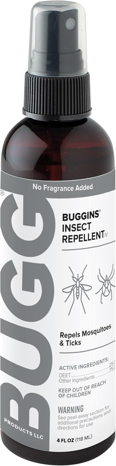 BUGGINS IV No Fragrance Added Insect Repellent - 4 oz Spray Bottle
