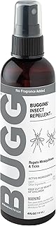 BUGGINS IV No Fragrance Added - Insect Repellent - Mosquitoes, Gnats, Ticks, and Biting Flies, 25% DEET - 4 oz Pump Spray Bottle