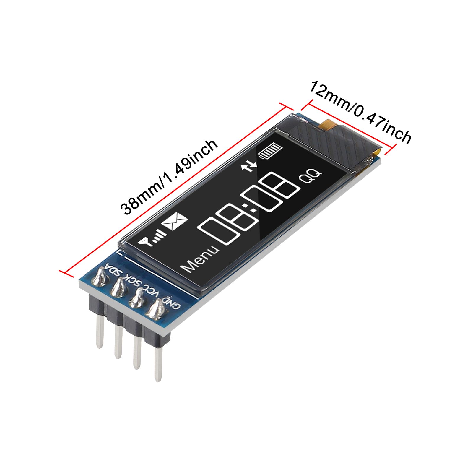 10 Pieces 0.91 Inch I2C OLED Display Odule For Arduino Raspberry Pi In - Foto 9