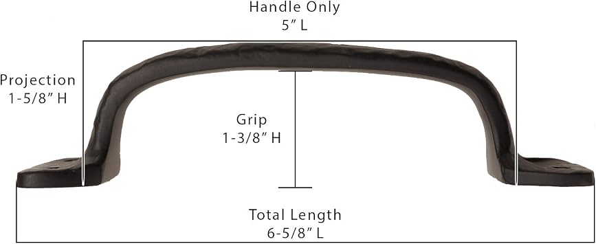 Iron Valley - 6-1/2 Utility Door Pull - Grab Handle - Solid Cast Iron