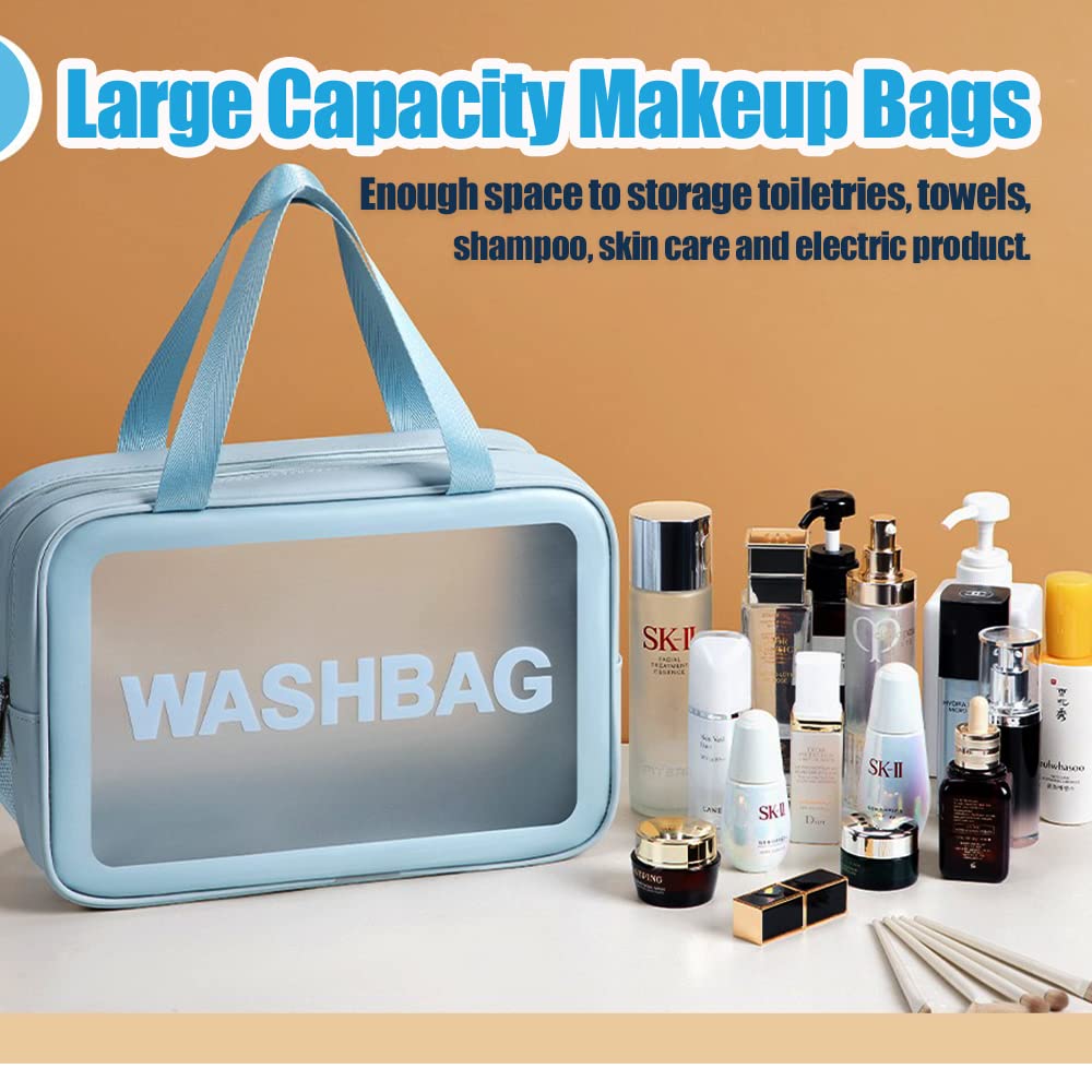 Neceser de viaje, bolsa de maquillaje transparente, bolsa de cosméticos, bolsa transparente para el cuidado de la piel, bolsas de maquillaje impermeables y drenantes, organizador de artículos