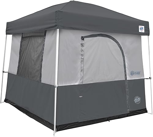 Miniatura 3 de E-Z UP Cubo de campamento deportivo convierte el toldo de pierna en ángulo de 10 pies en tienda de campaña gris canoparefugio no incluido gris, Azul