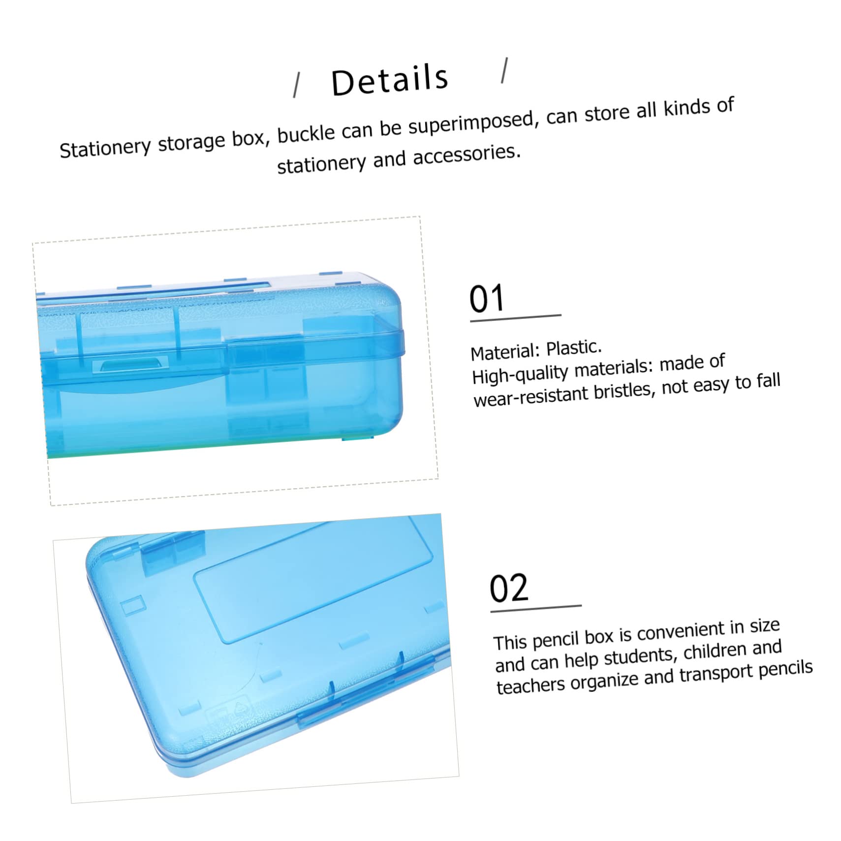 3 Pezzi astuccio matita casse scrivania bacheca portaoggetti astuccii segnapassi stationery box porta cancelleria trasparente Custodia per cancelleria forniture per studenti pp