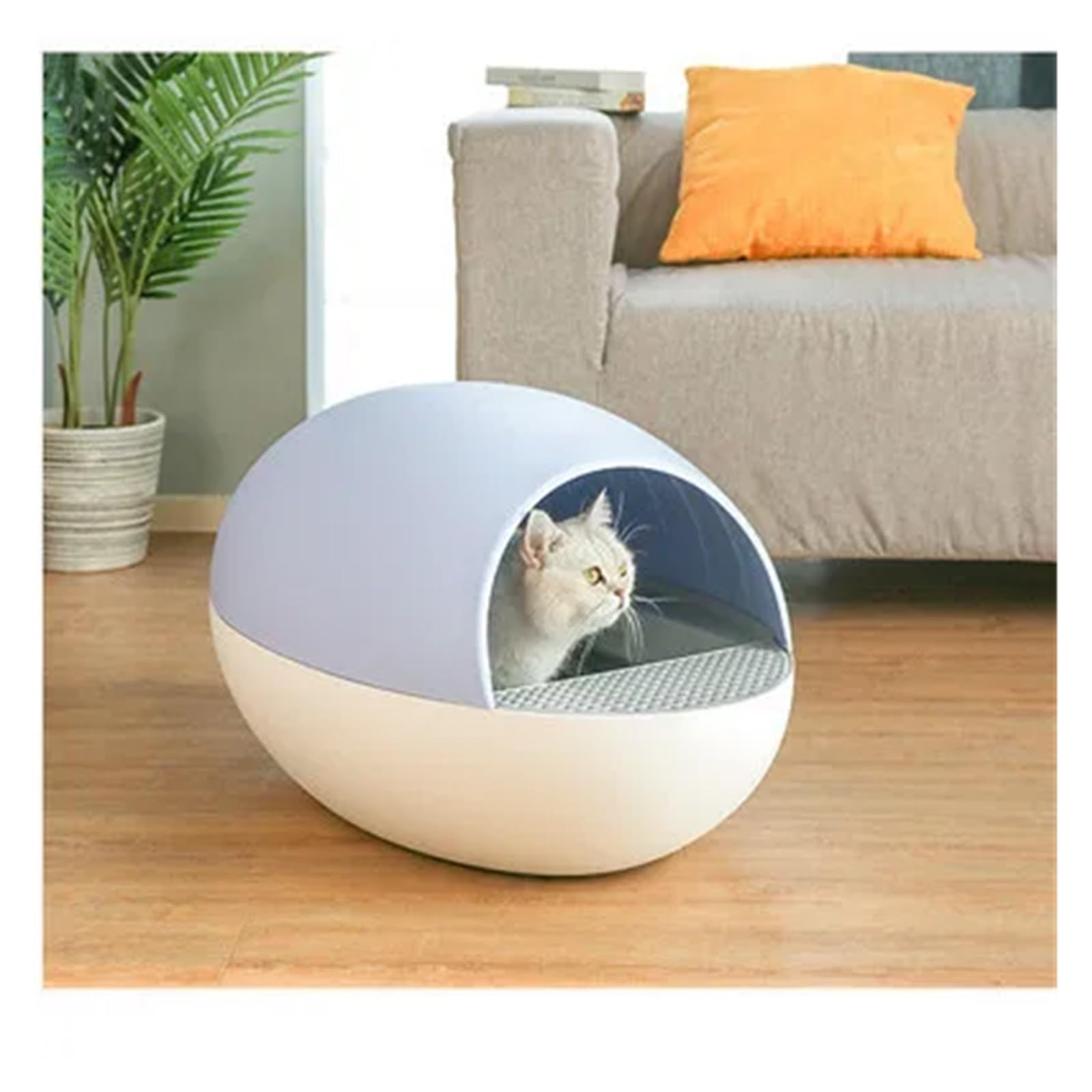 Intelligent Fully Automatic Cat Toilet Anti-splash Eggs Cats Litter Box Electric Cleaning House Sand Tray with Shovel(Blue)