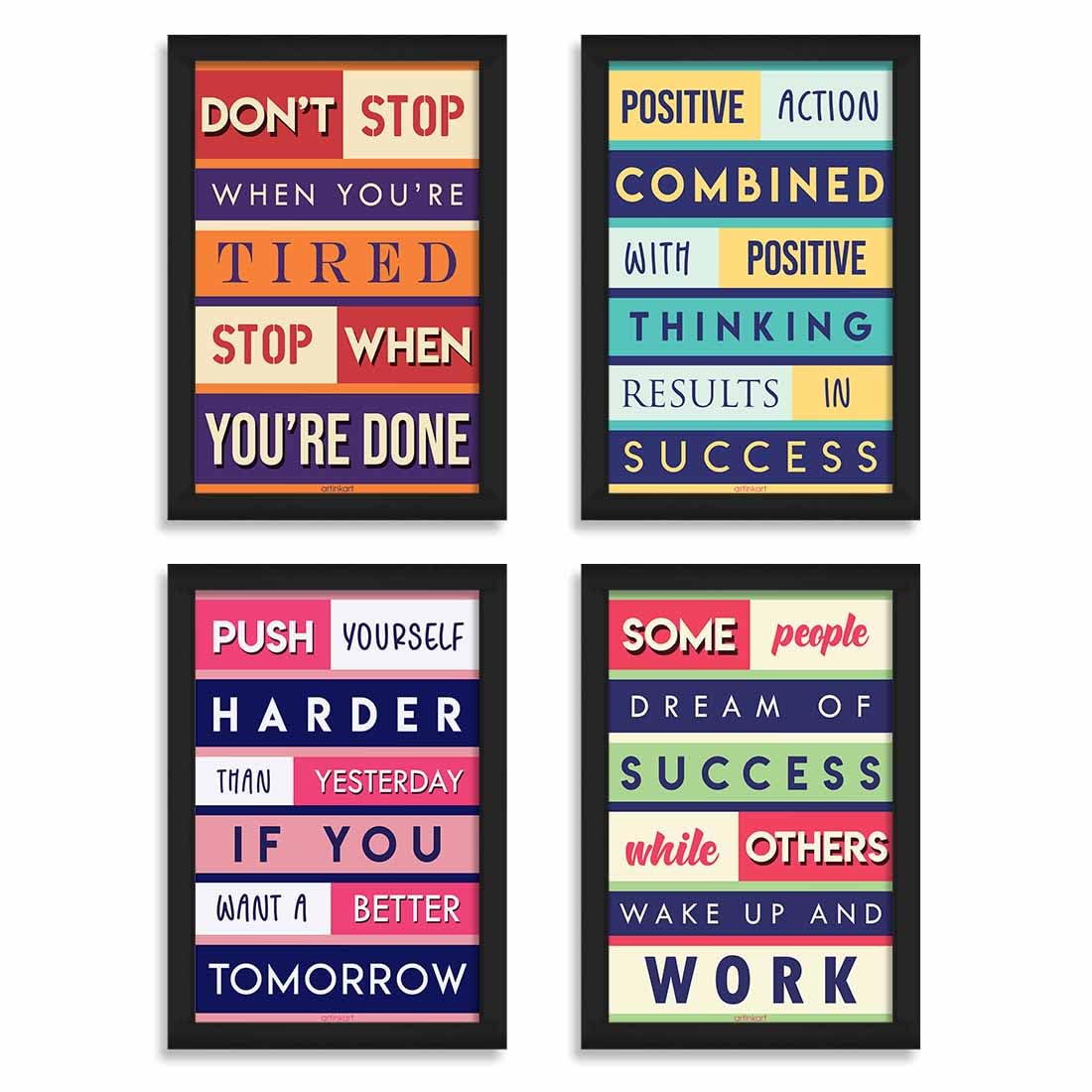Gym & Motivational Wall Frames - 4 Pack -12 Gym & Motivational Wall Frames - 4 Pack -12