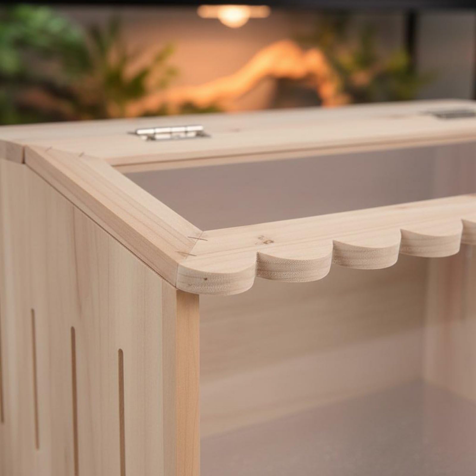 Terrario per Rettili Terrario Acquario Teche Vivario in Legno E Acrilico con di Ventilazione Laterale E Superiore Ambiente Stabile E Confortevole, 50-30-30cm