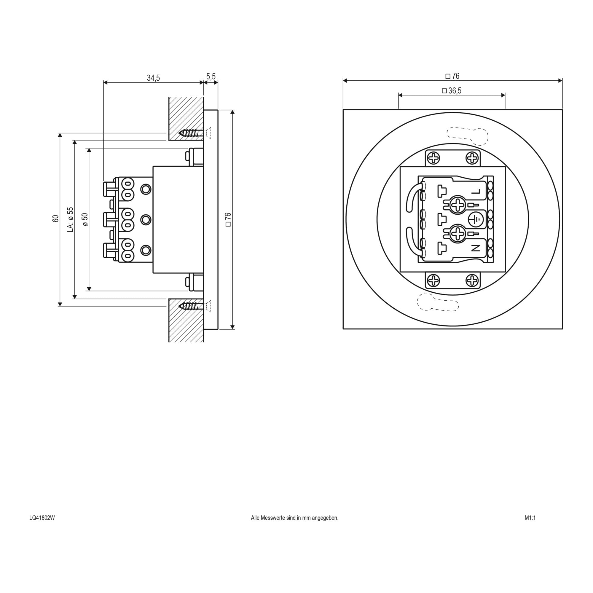 EVN LQ41802W LED-Wandeinbauleuchte LED LED fest eingebaut 1.8W Weiß