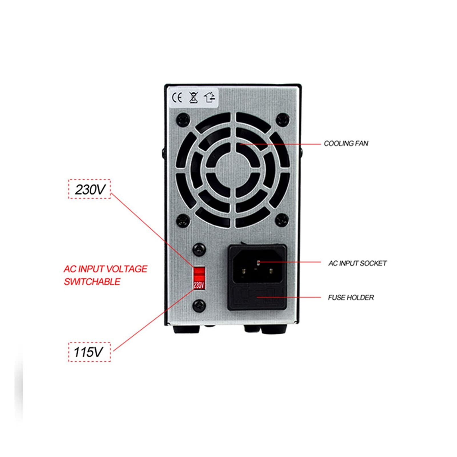 Fuente de alimentacion NPS3010W Fuente de alimentación DC de conmutación de laboratorio 3 0v 10a Estabilizador de voltaje ajustable Fuente de alimentación regulada Fuente de banco(AU)