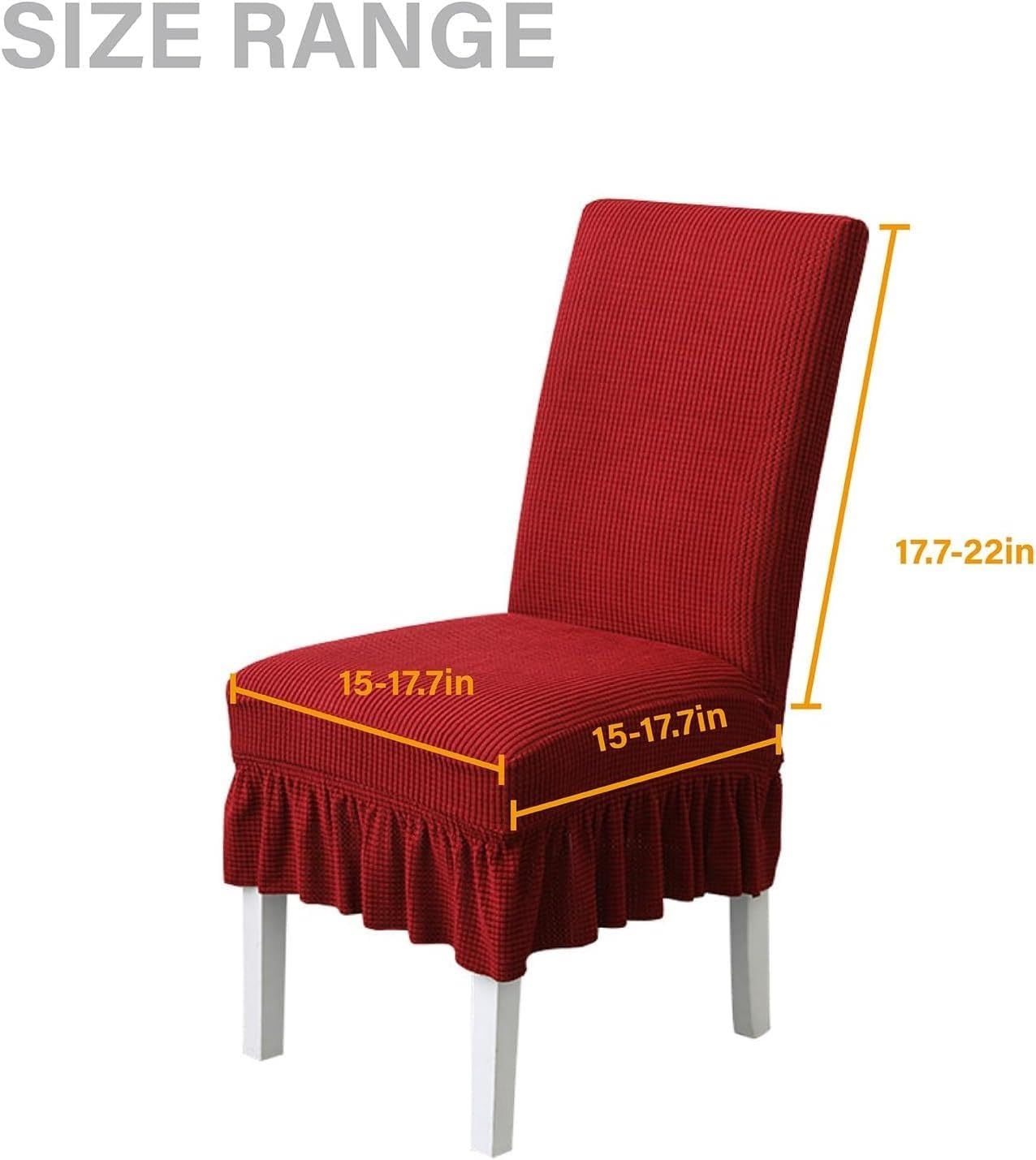 6 Fundas Sillas de Comedor,Funda Silla Elástica Ajustable con Falda Nórdica