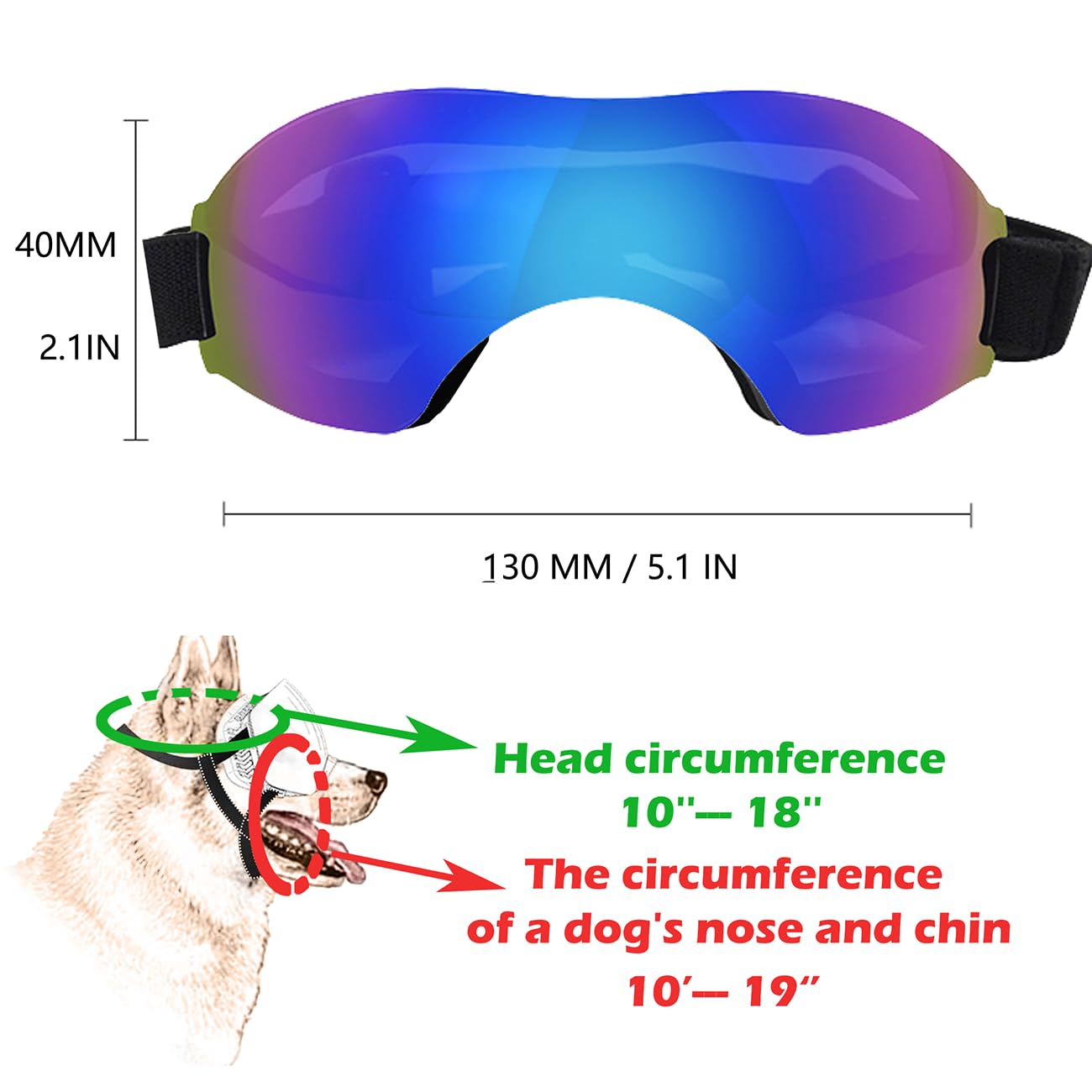Medium Dog Sunglasses, Dog Goggles with Adjustable Strap UV Protection Winproof Dog Puppy Sunglasses - Image 3