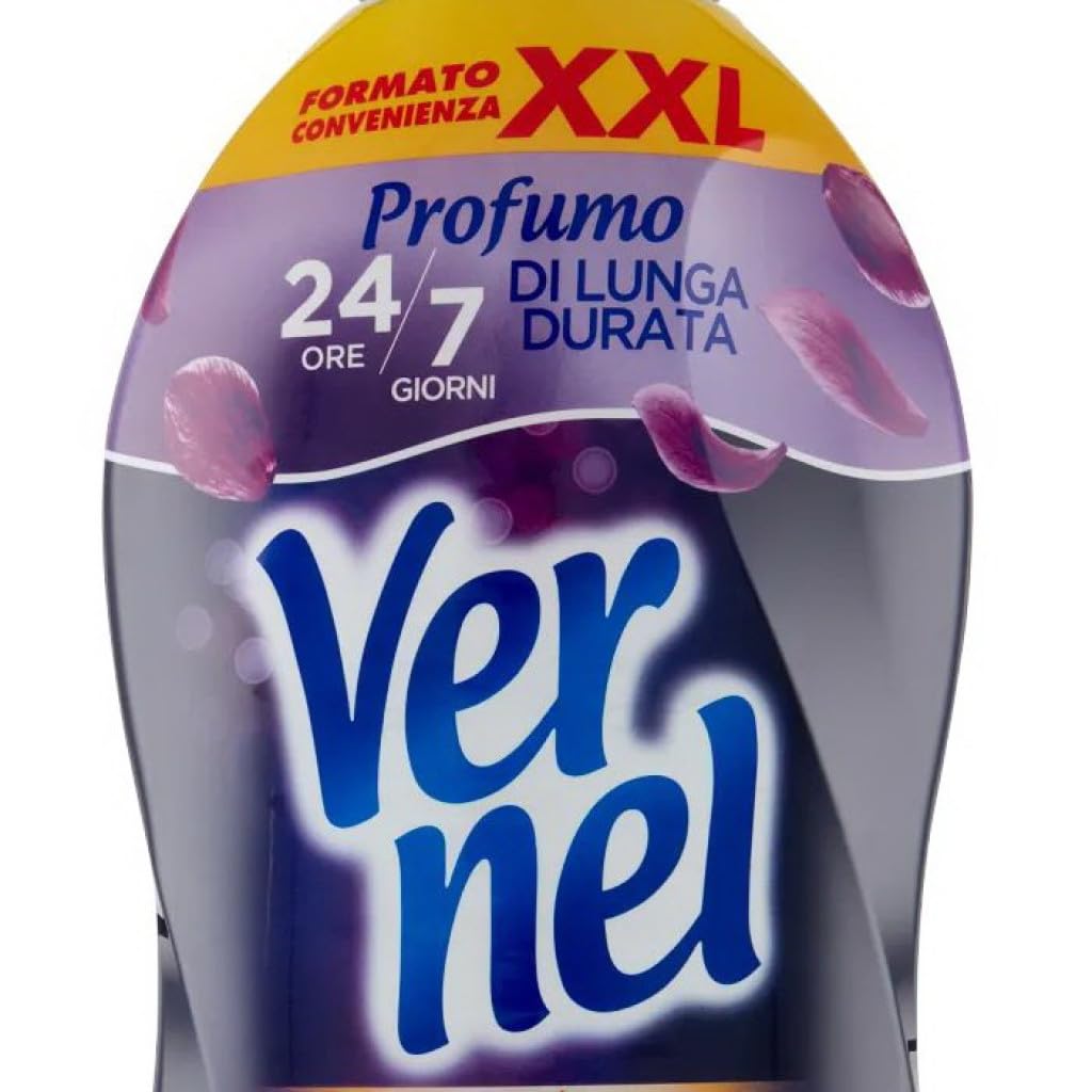 VERNEL Concentrato Aromaterapia Fiori Di Loto, suavizante, lavadora concentrada perfumada, frescura y suavidad intensas, 6 envases XXL de 1,9 litros + polpa italiana gourmet de 400 g