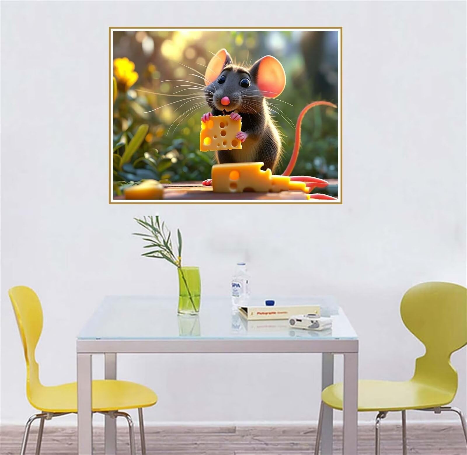 Malen Nach Zahlen Erwachsene Maus,Paint by Numbers Tier Malen Nach Zahlen Anfänger,DIY Handgemalt Ölgemälde Leinwand Kits,mit 3-Pinseln und Acrylfarbe,Kein Rahmen,Geschenk Mädchen 100x150cm WS-457