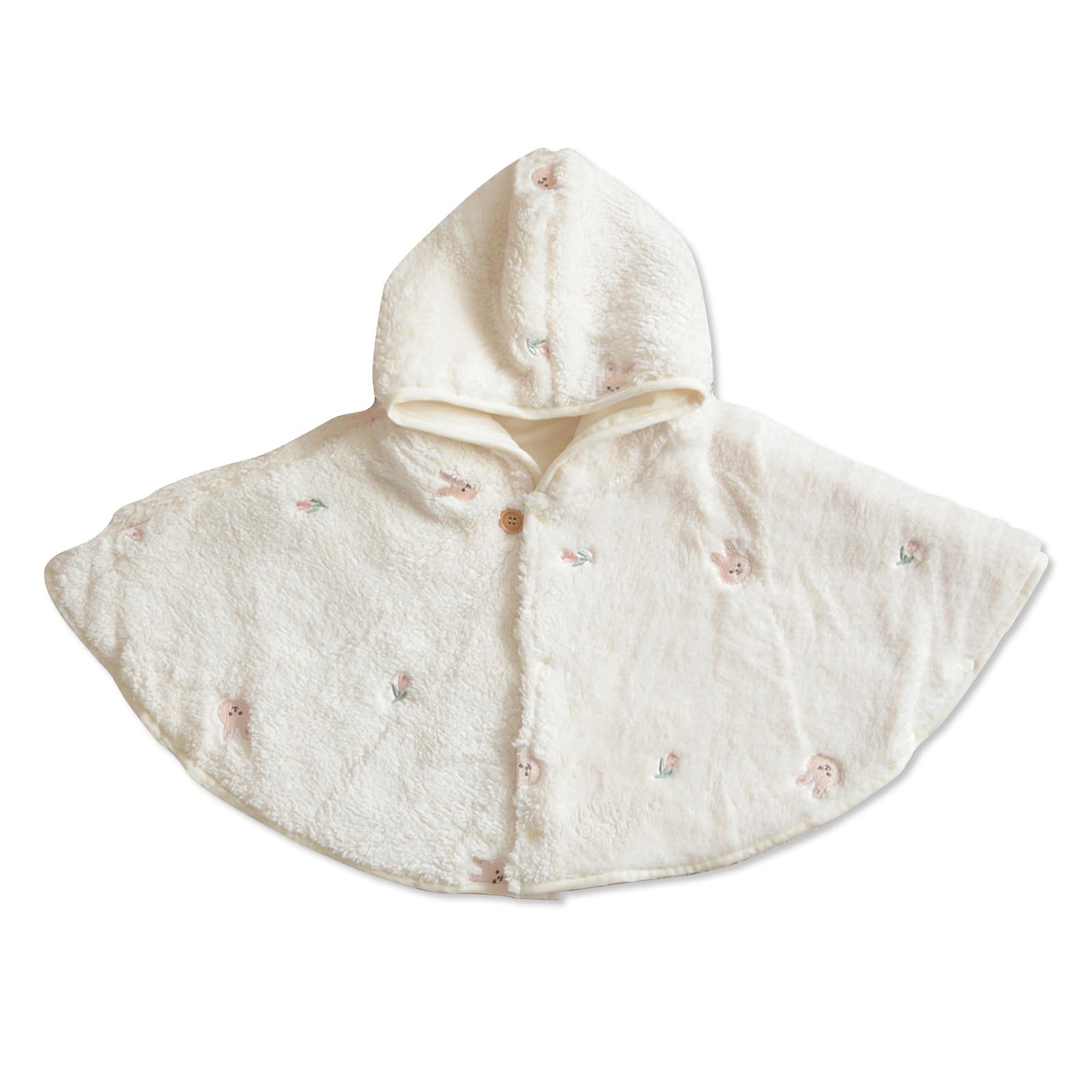 Cape à Capuche Enfant 0-3 Ans - Fausse Laine Agneau | Automne/Hiver | Mignon Style Animal