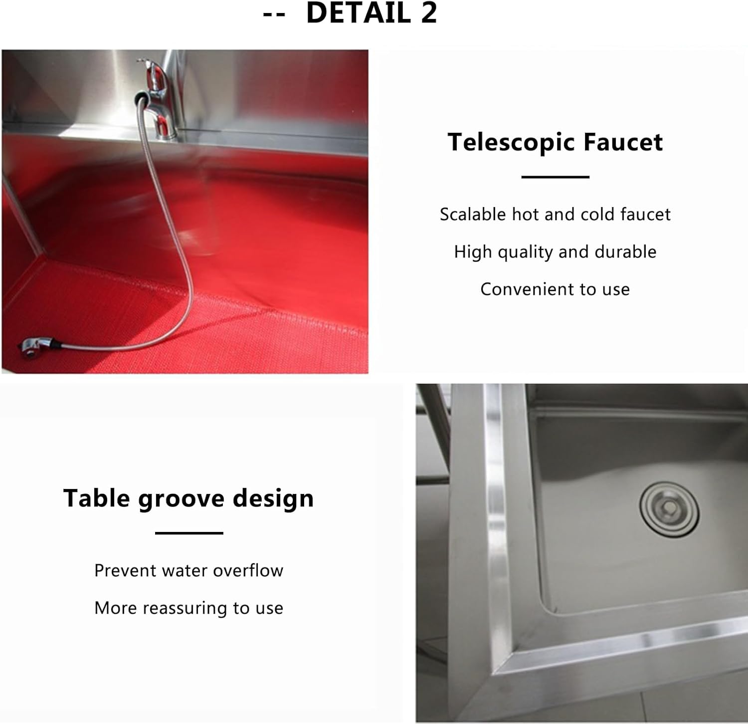 Floor Mop Sink,Professional Stainless Steel Dog Bathtub Station - Pet Grooming Wash Sink with Faucet, Perfect for Large, Medium & Small Dogs - Durable Shower Tub for Home,40cm/15.7in-80cm/31.5in