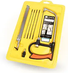 Serra Mágica Kit de Arco e Lâminas Tico Tico Diamantada e Serrote Multifuncional Corta Madeira Metal