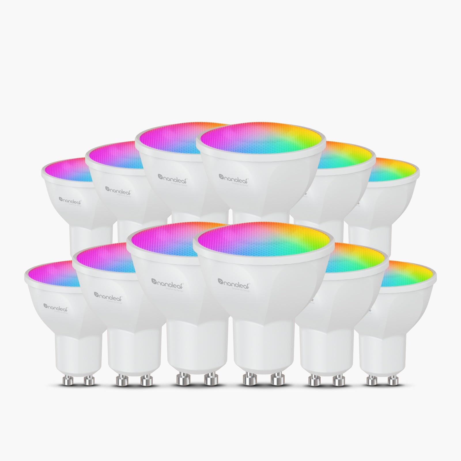Nanoleaf GU10 Matt Smart LED Light Bulb – 12 Dimmable RGBCW Bulbs, Screen Synchronization, 16 Million Colors, 400 Lumens, WiFi App/Voice Control (Alexa, Apple) — image 1