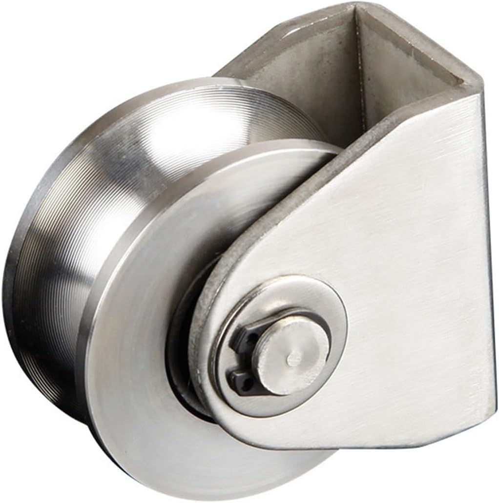 U-Shaped Steel Cable Pulleys, Pulley Block U Type Groove Wheel 304 Stainless Steel Roller Wire Rope Sliding Door