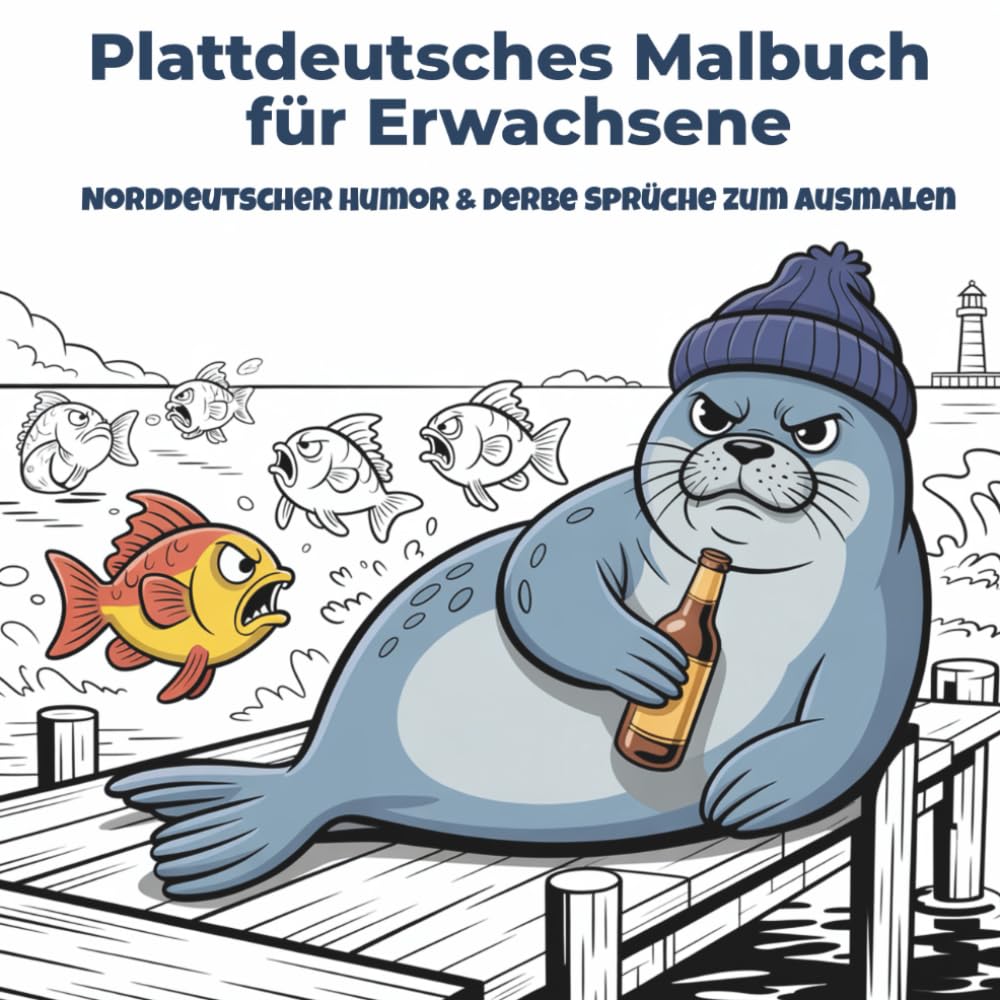 Plattdeutsches Malbuch für Erwachsene: Lustige Küsten-Sprüche & norddeutscher Humor zum Ausmalen: Derbe Sprüche, witzige Motive & trockener ... Geschenk für Küstenfans, Freunde & Kollegen