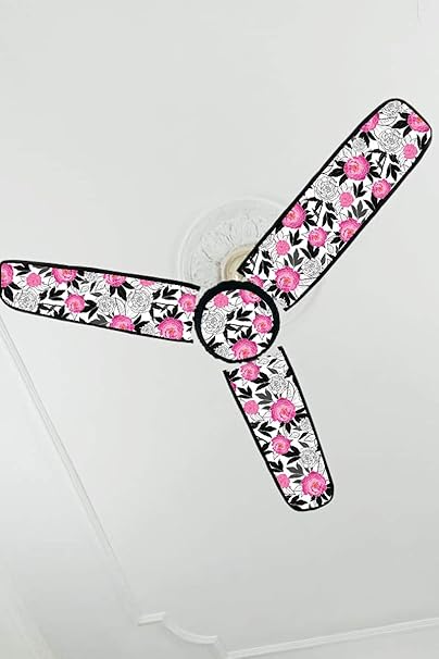 YUKU PVC Waterproof Three Blend Ceiling Fan Blade Covers, 19.5X 6-inch, (Pink)