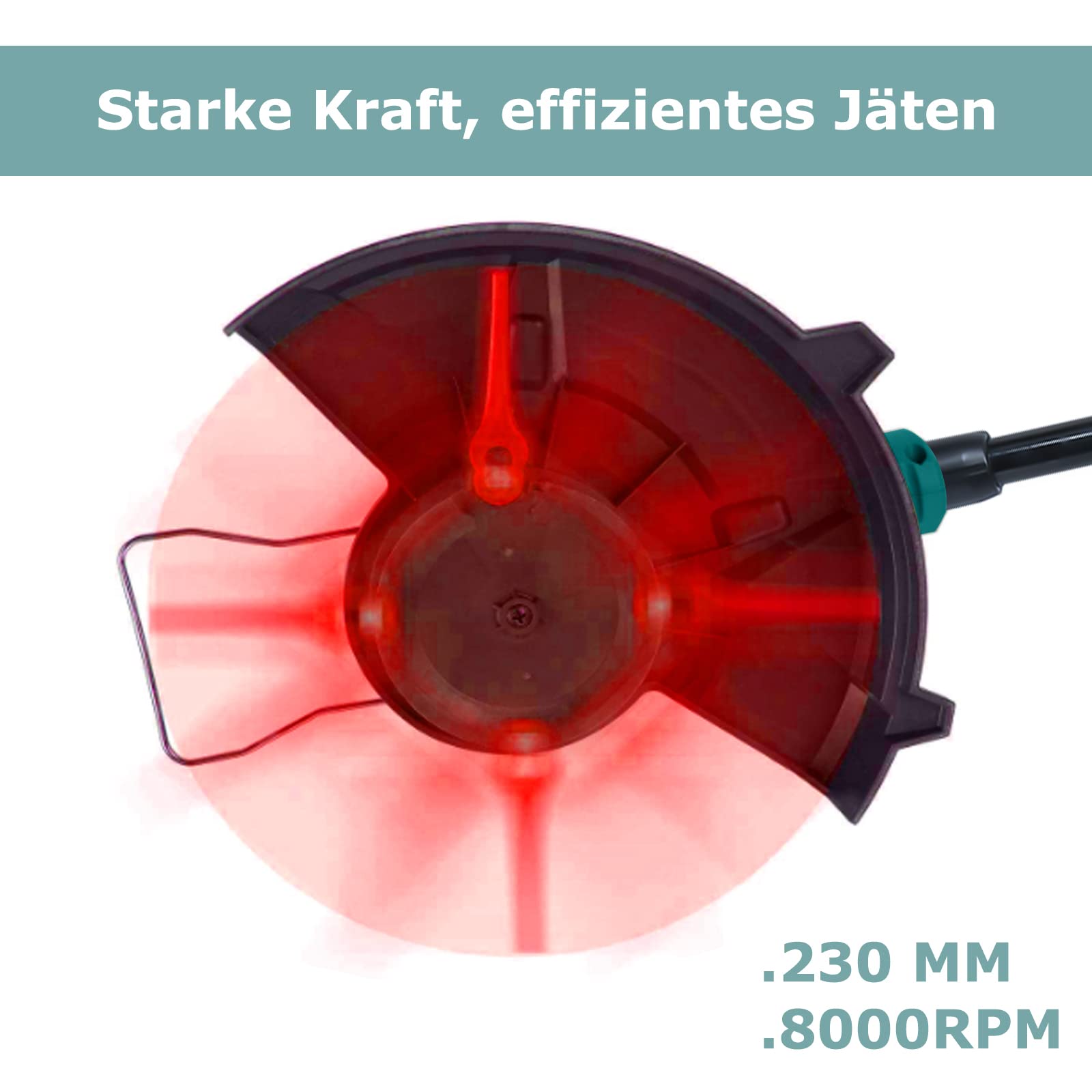 Cortacésped con batería, Juego de cortabordes de césped con batería de 20 V/2,0 Ah, Carga rápida 8000 RPM, cortacésped de 23 cm de Ancho de Corte, cortacésped de jardín
